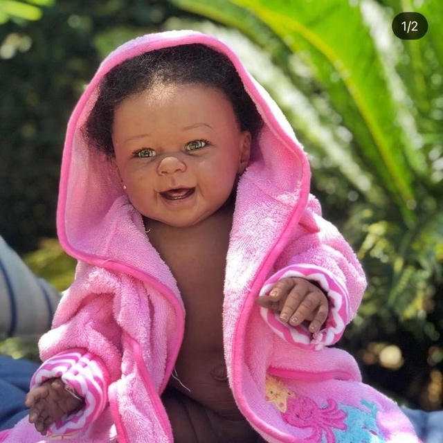Bebê Reborn Negra Menina Corpo Tecido