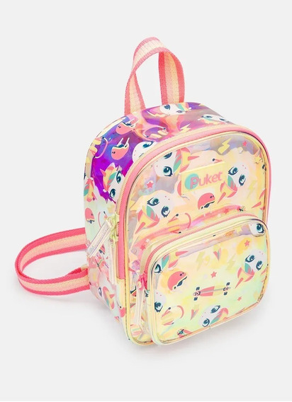 Mochila pequena holografica unicornio