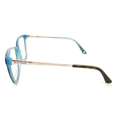 Armação para Óculos Feminino Carmim Mesclado Marrom/Azul Quadrado/Gatinho CRM41390 C2 54
