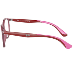 Armação para Óculos Infantil Ray-Ban Rosa Cristal Retangular RB1598L 3777 49