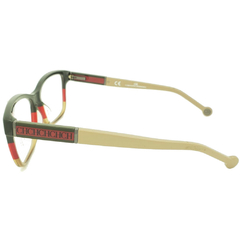 Armação para Óculos Unissex Carolina Herrera Verde Musgo/Vermelho/Nude Cristal Quadrado VHE613 0AT 53