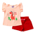 Conjunto Blusa Salmão Dinossauro e Short Vermelho Verão Bebê - comprar online