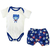 Conjunto Body Silk e Shorts Estampado de Cachorrinho