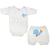 Conjunto Body e Short de Bebê Branco Bordado de Baleia - comprar online