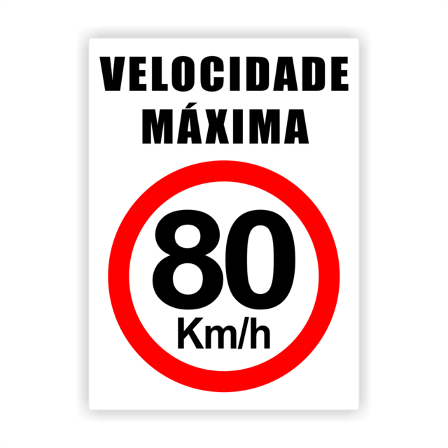 Adesivo Para Frota Velocidade Máxima 80Km - 35X35Cm - D'Aragon