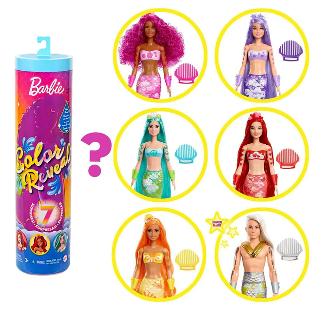 Barbie Color Reveal Sereia Arco-íris, Mattel 