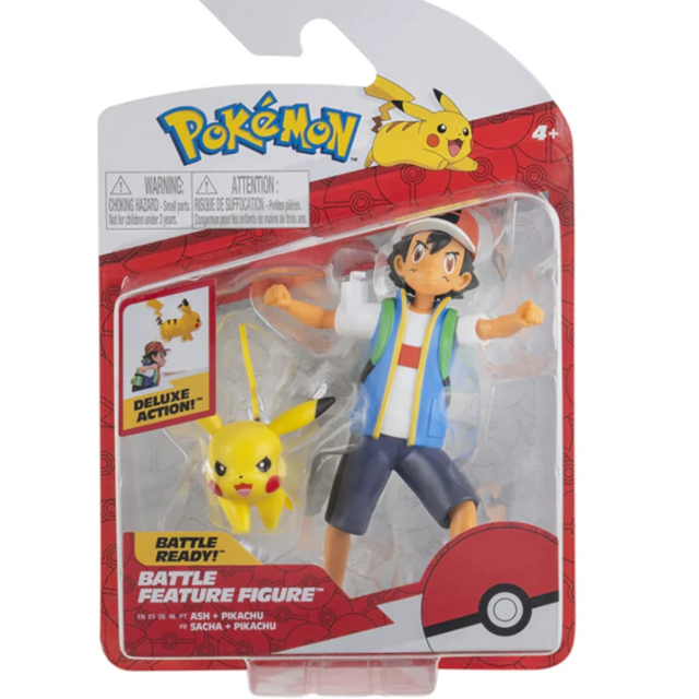 Boneco Pokémon Ash + Pikachu - Sunny Brinquedos