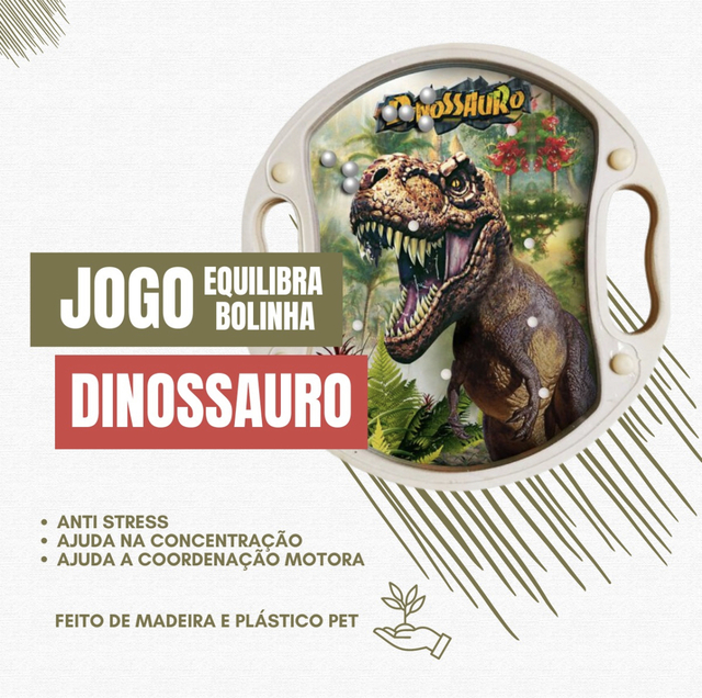 Jogo Equilibra a Bolinha Dinossauro Estimula Coordenação Motora