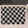 Tapete Cotton Estampa Muro 3D Cinza Escuro 0,60 X 0,45