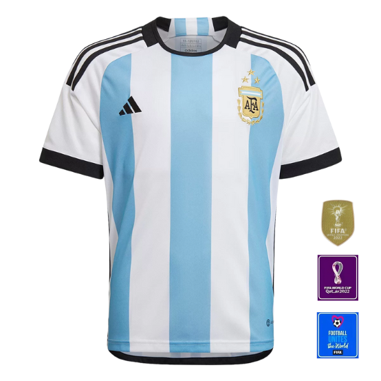 Camisa Seleção da Argentina I Home Patch Tricampeã Copa do Mundo 20