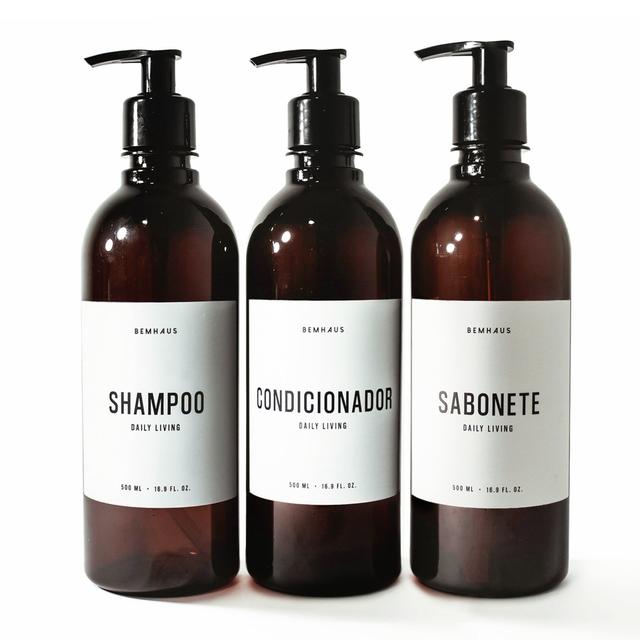 Kit 3 Frascos - Shampoo + Condicionador + Sabonete