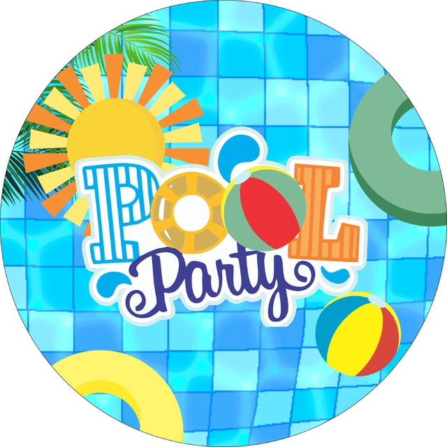 Kit Festa Redondo Pool Party - Decoração Infantil
