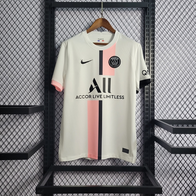 Camisa Paris Saint Germain psg Away Shirt Branca 21/22 em Promoção