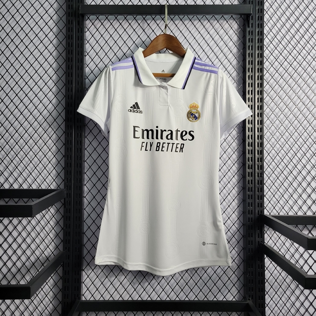 Camisa Real Madrid Home 22/23 s/n° Torcedor Adidas Feminina - Branco