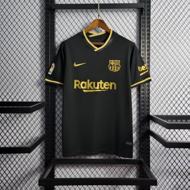 Camisa Retrô Barcelona Away 20/21 s/n° Torcedor Nike Masculina - Preto+ Dourado