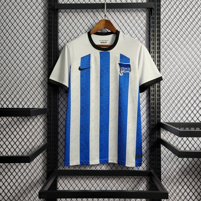 Camisa Hertha Berlin 22/23 s/n° Torcedor Nike Masculina - Branco+Azul