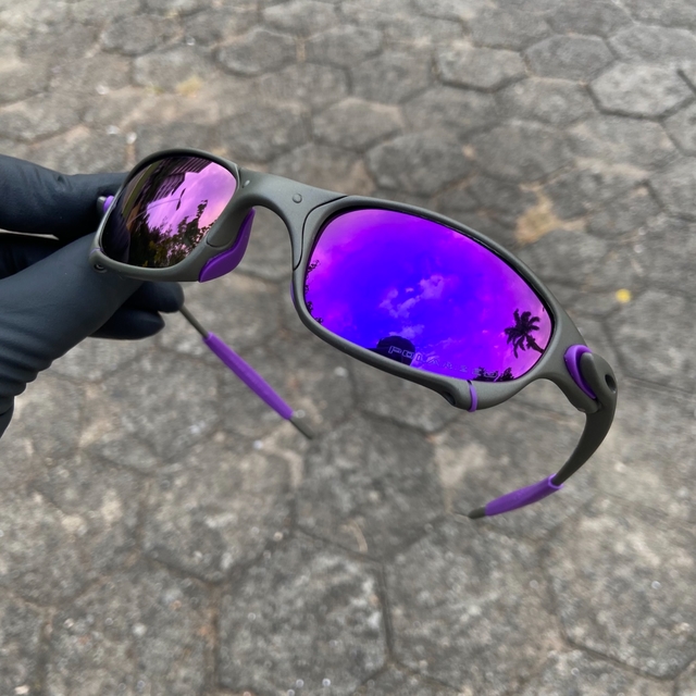 Óculos De Sol Juliet Plasma Lente Liquid Metal - Kit Preto