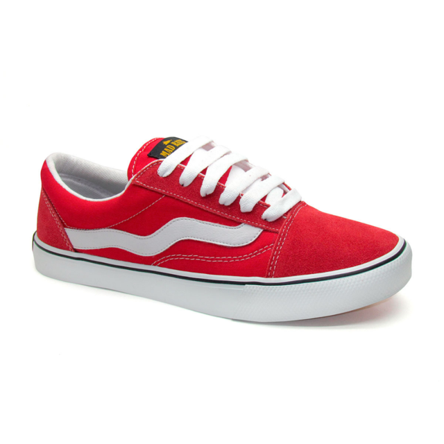 Tênis Mad Bull Logo Vermelho Skate Shoes