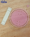 Kit de Bases de Acrílico Farmacinha para Crochê com Tampa Poá Rosa/Branco - Redonda 15cm