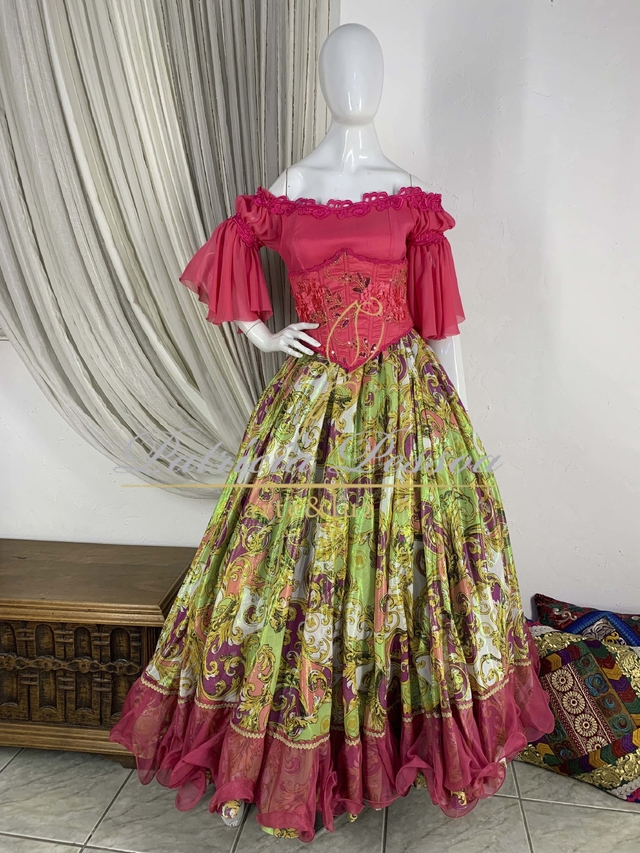 Roupa cigana rosa shop