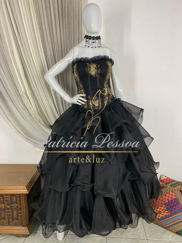 Vestido de sale pomba gira preto