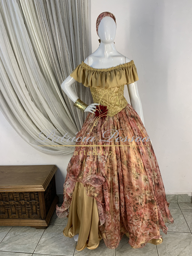 Roupa cigana dourada hotsell