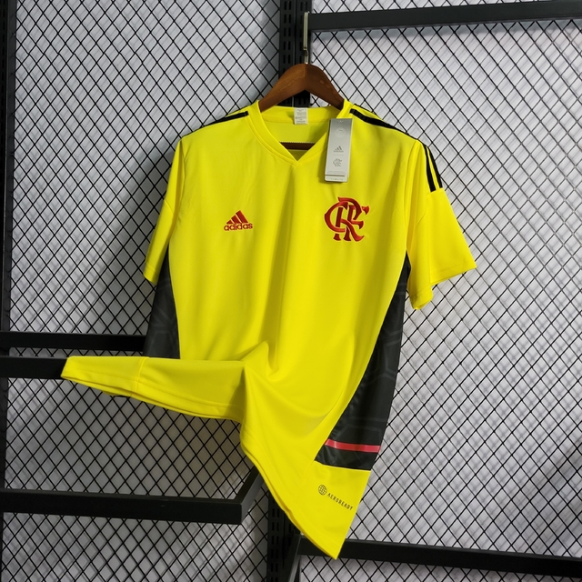 Camisa Flamengo Treino Amarela Modelo feminina 2022 - Frete grátis