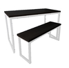 Mesa + 1 banco 135x79cm - Branco + Preto - M1B13579BCOPTO