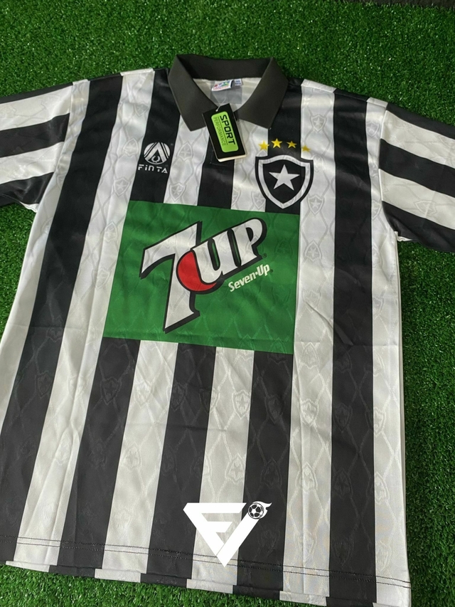 Camisa Retrô Botafogo I 1995 - Torcedor Finta Masculina - Preta e Bra