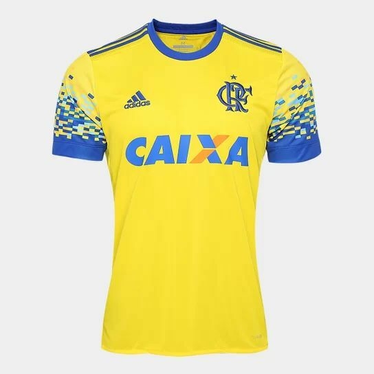 Camisa Retrô Flamengo III 2017/18 - Adidas Masculina - Amarelo e azul