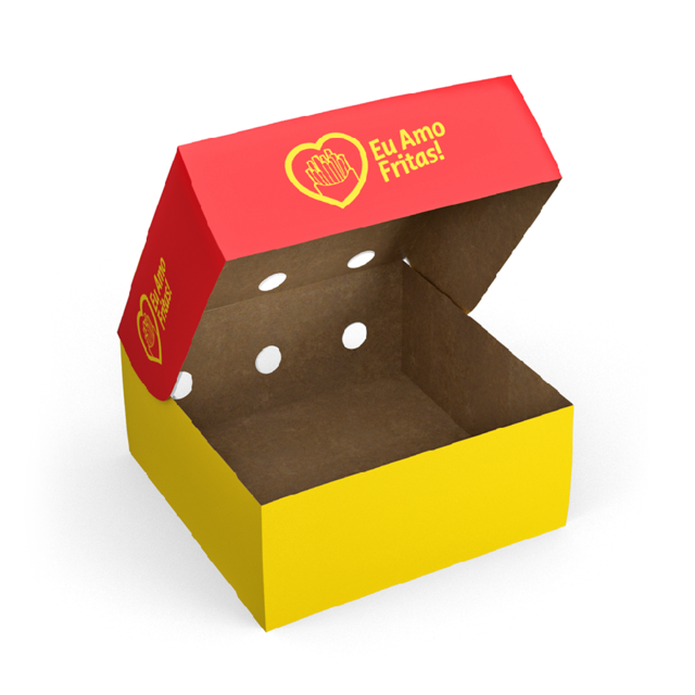 Embalagem Caixa de Batata Frita para Viagem - Kraft - 50 Unidades