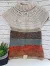 Colete De Lã Feminino Crochê Colorido Feito A Mão De Verdade