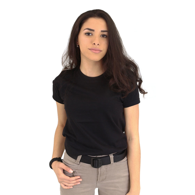 Camiseta Feminina Militar Baby Look sem Estampa | Preta - Atack