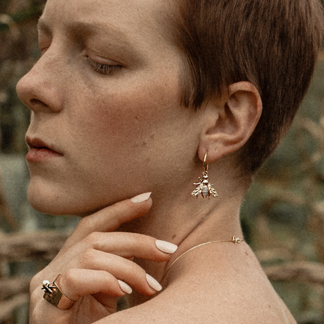Hoop earrings hot sale that say honey