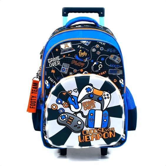 Mochila Footy Gamer C Luz Led Carro 18