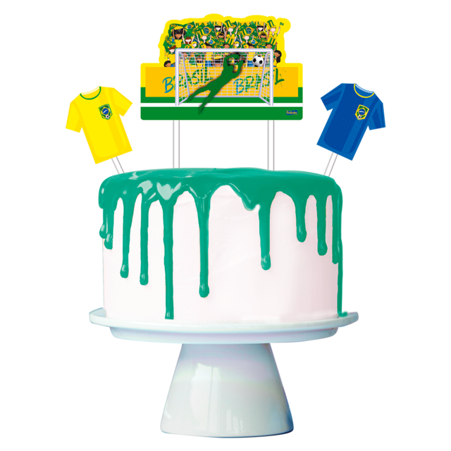 Topo para bolo Festa Brasil 4 Uni Festcolor - Inspire sua Festa Loja