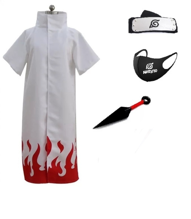 FANTASIA ROUPA NARUTO HOKAGE CAPA INFANTIL COSPLAY