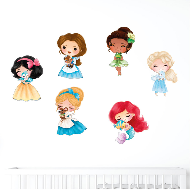 Adesivo Decorativo de Parede Princesas Disney Mini