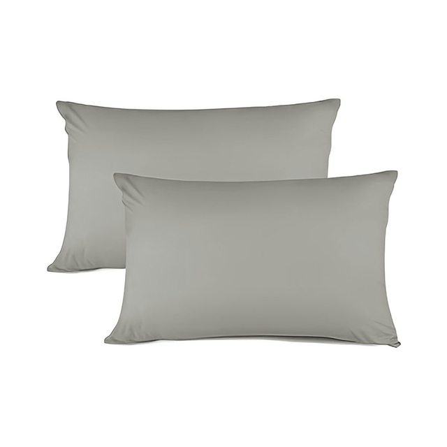 Pack x2 Funda De Almohada King Size 50 x 90 Cm Gris Claro