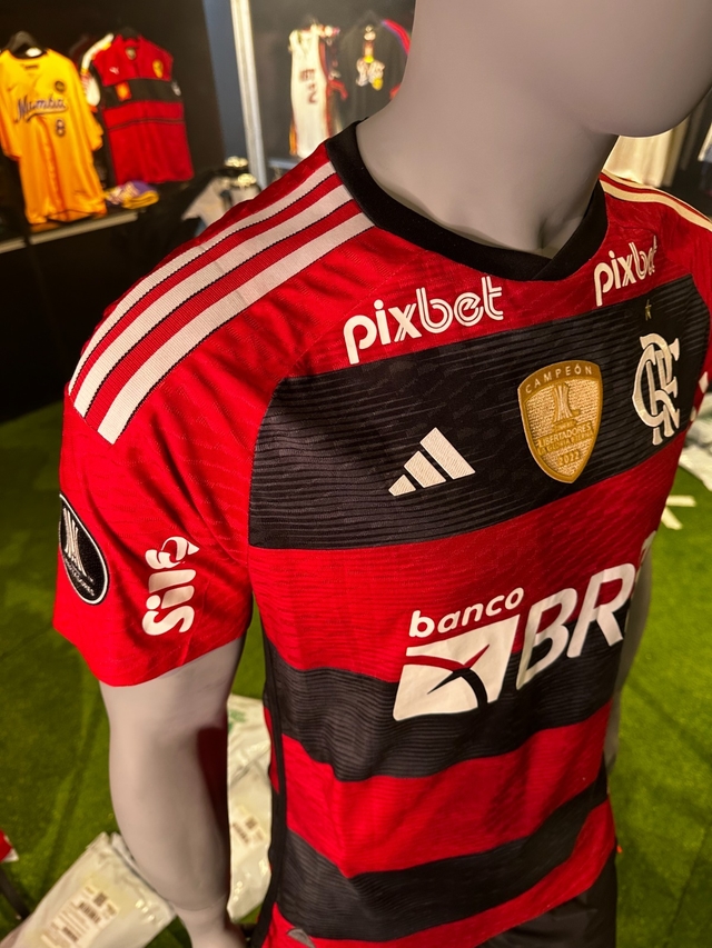 Camisa Flamengo III 22/23 Todos Patchs Estado Patches Libertadores - A