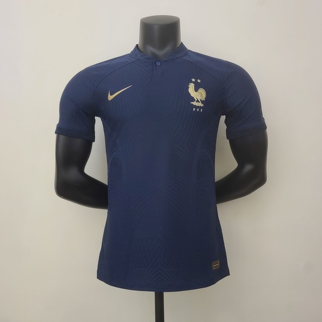 Camisa Seleção da França Copa do Mundo de 2022 Jogador Masculina - Azul