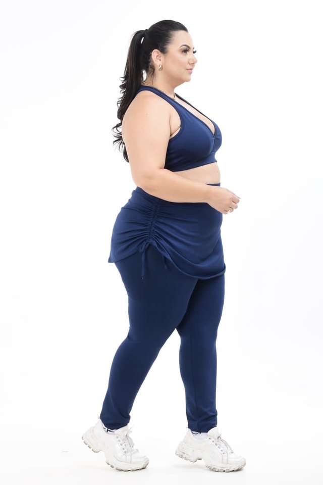 Legging com Saia Repuxada Plus Size - GT Moda Fitness