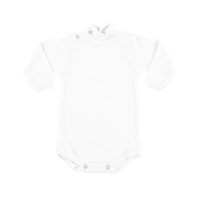 Body Gamise Manga Larga Media Polera 100 Algodon Blanco Bebe Art.500