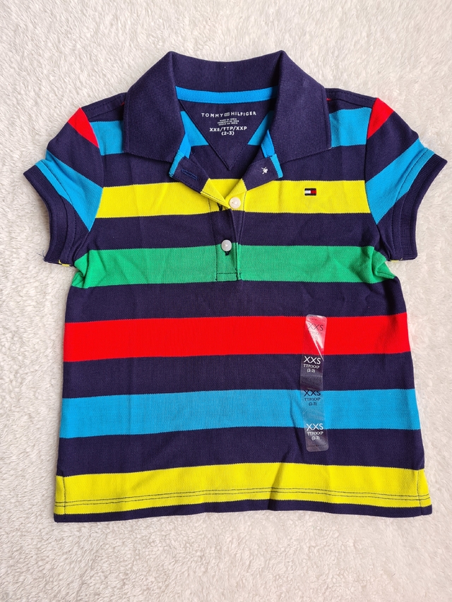 Camisa Tommy Hilfiger Listrada Azul Feminina