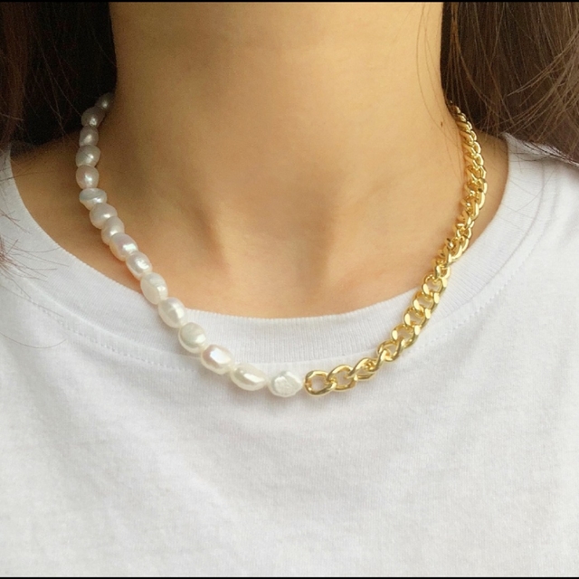 collar perlas y cadena dorada - Ambar Collection