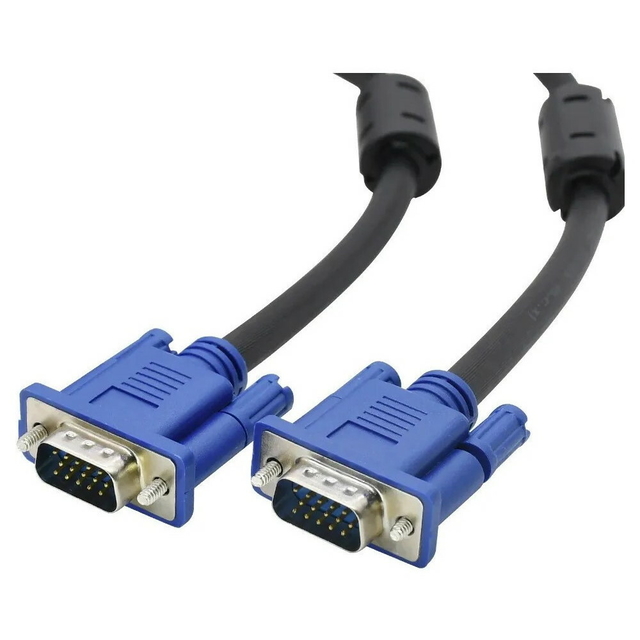 Cable Vga A Vga 1.5 M Azul Macho-Macho Con Doble Filtro De Ferrite -  MundoChip