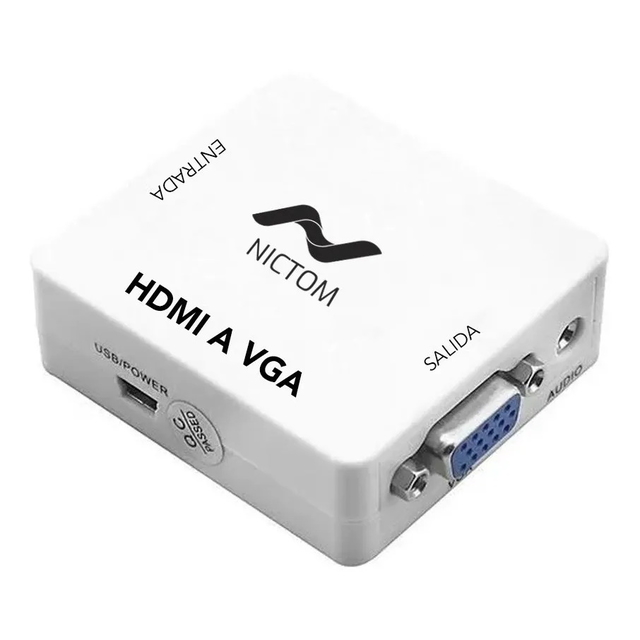 Conversor Adaptador Hdmi A Vga Activo Con Audio Local - MundoChip