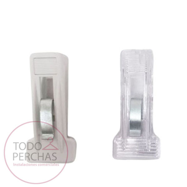 50 Broches Para Perchas Acrilico o Plastico Blanco