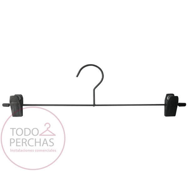 Perchas Metal Con Broche Negro