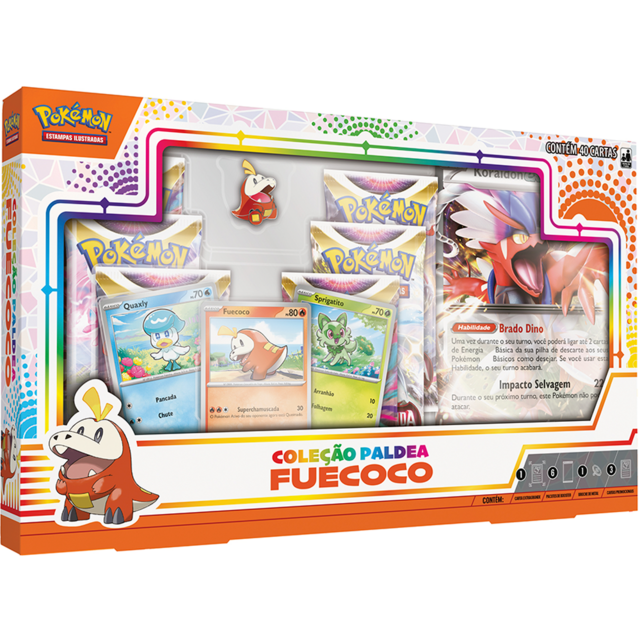 Box Sprigatito Coleção Paldea COPAG Original Lacrada 6 Booster Carta Pokémon  TCG